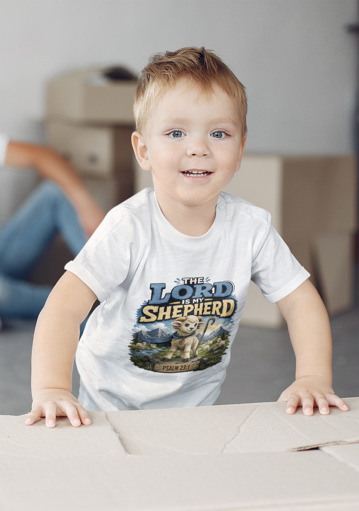 "The Lord is My Shepherd" Kids Christian T-Shirt | Psalm 23:1 Religious Faith Tee