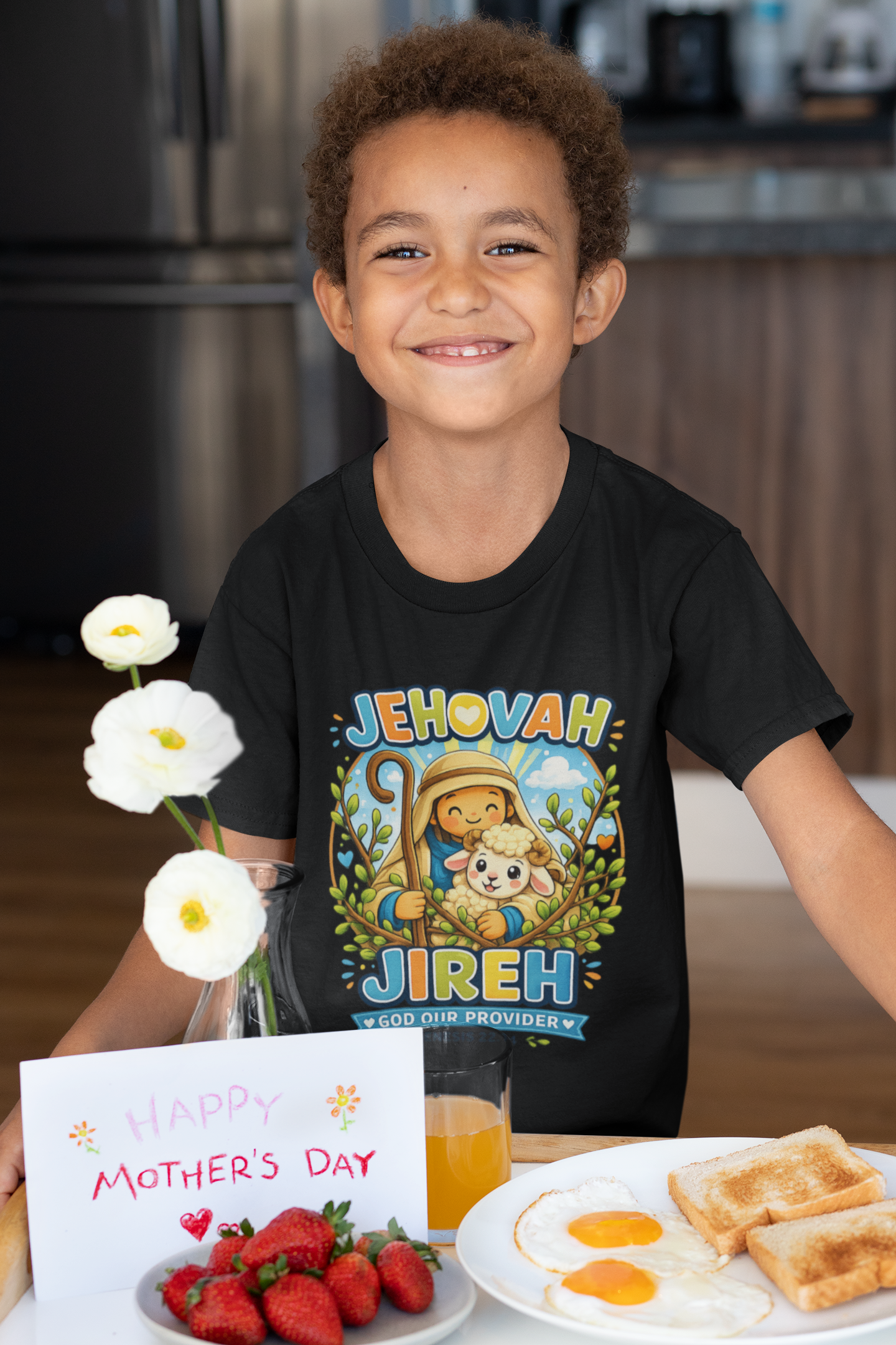 Jehovah Jireh Bible Verse Youth T-Shirt | Soft Cotton Christian Gift for Kids