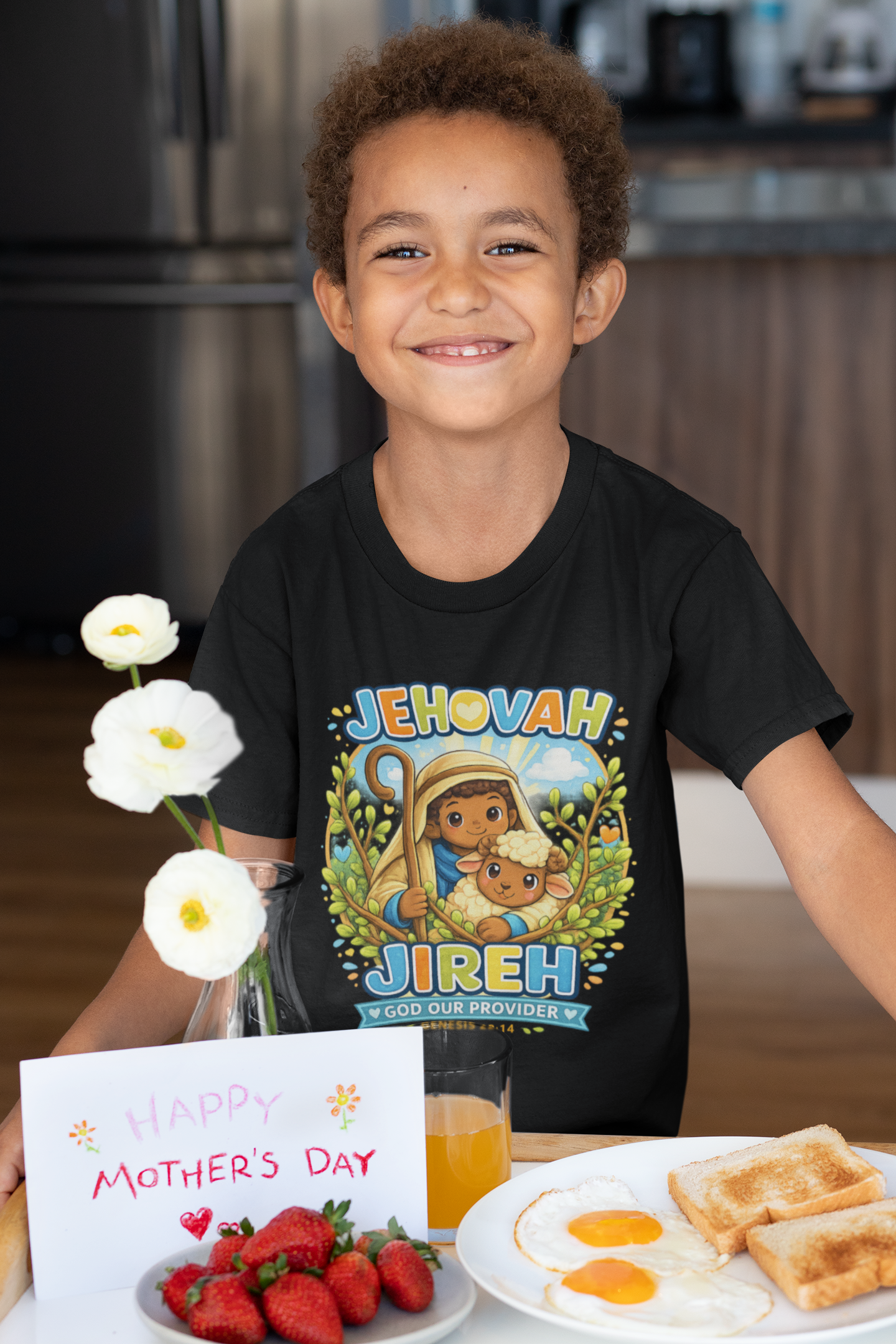 Jehovah Jireh Bible Verse Youth T-Shirt | Soft Cotton Christian Gift for Kids